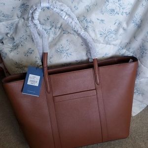 NWT cole haan zip top tote brittish tan